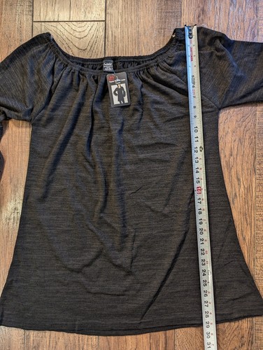 Lildy Women's Black Open Sleeve Lace Tunic Size L-XL NWT Stretchy, Flare Sleeve - Picture 13 of 20