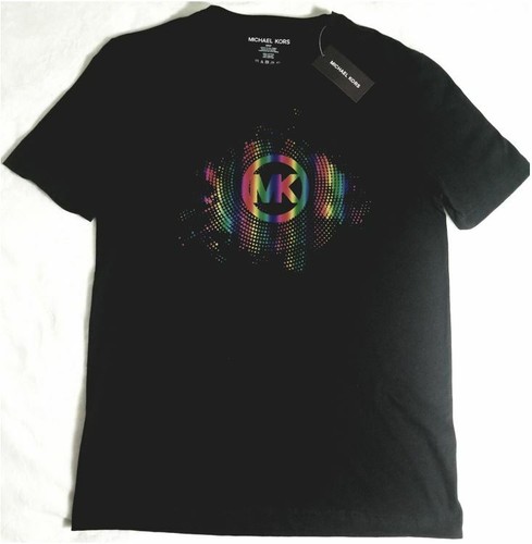 Michael Kors Men's Black/Multi Color Crew Neck Short Sleeve T-Shirt Size S NWT - Picture 1 of 6