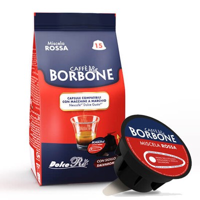 90 Compatible Capsules Nescafe Dolce Gusto Caffe 'borbone miscela rossa