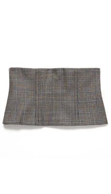 NWT Tibi Chester Glenplaid wool mesh Corset belt back  display picture 1