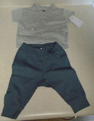 NWT TINY CITIZEN BUYBUYBABY 2 Piece Grey Shirt Pants OEKO-TEX Organic 6 Mos- 4T