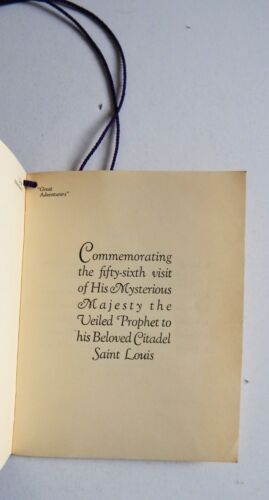 1934 Veled Prophet VP Ball Program St Louis MO vintage 3 ottobre nomi galleggianti - Foto 3 di 4