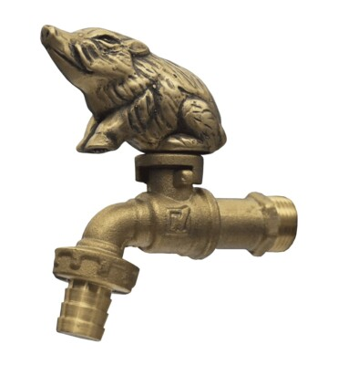 #ad Brass Garden Tap Faucet Wild Pig Boar Spigot Vintage Water Home Decorate Outdoor $59.99