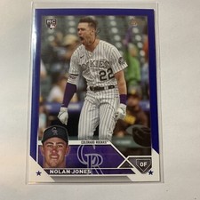 2023 Topps Update Nolan Jones Royal Blue US85 *edge Wear