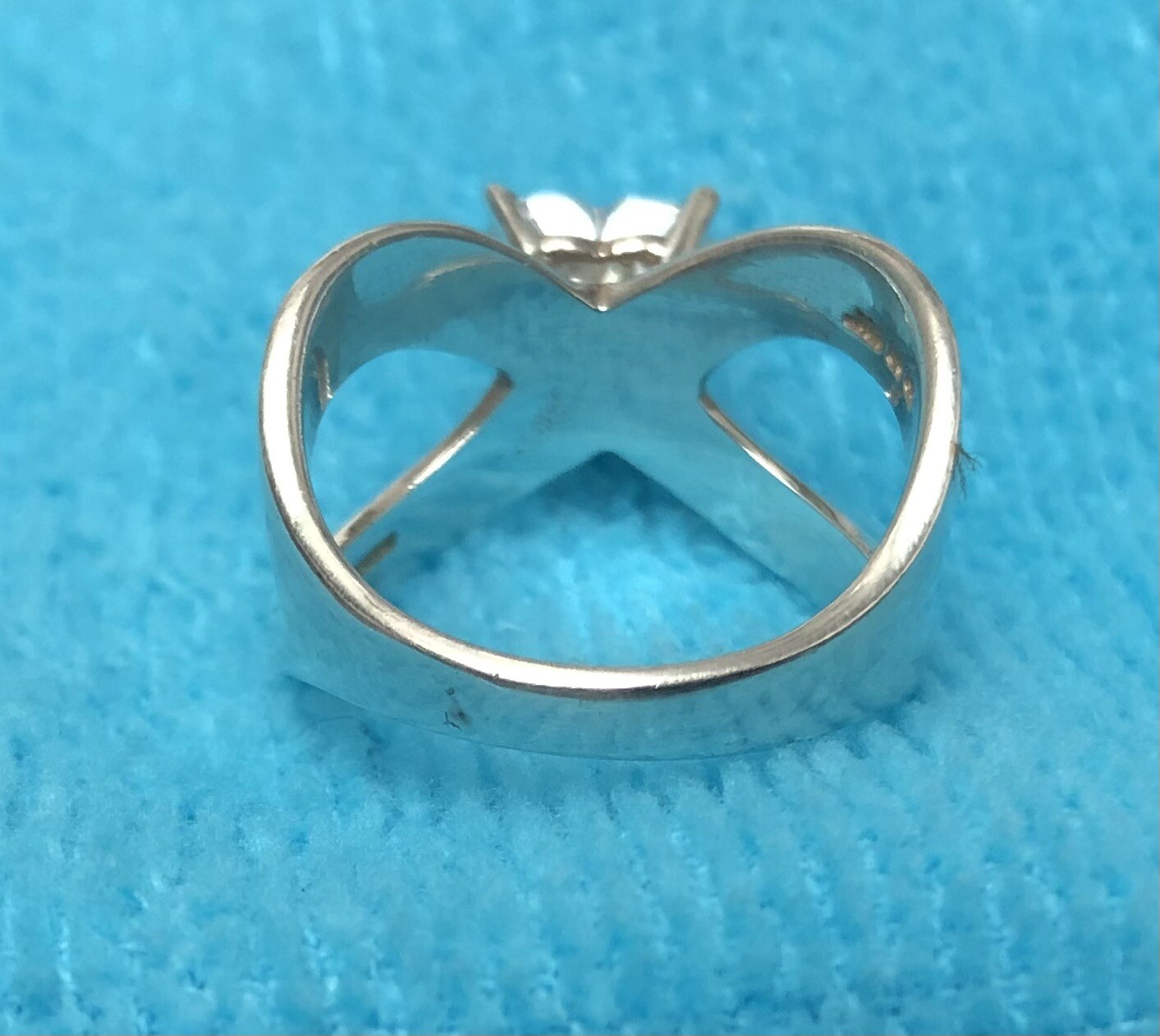 Sterling Silver Heart Solitaire Open Split Design… - image 11