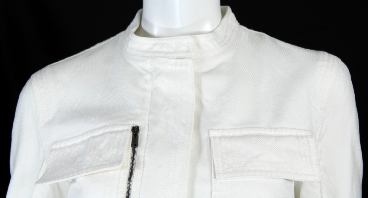 Set completo giacca e gonna YVES SAINT LAURENT bianco cotone denim zip tasca 40