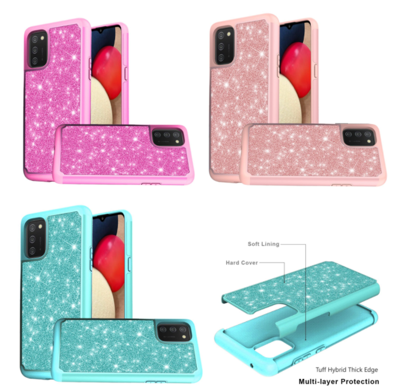 For Samsung Galaxy A51 5G Slim Phone Cover Case Bling Glitter Teal