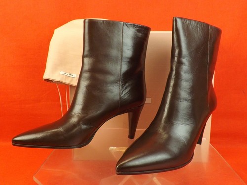 NEU IM KARTON MIU MIU PRADA 5T8262 KAFFEEFARBEN KALBSLEDER LÄSSIG MITTELHOHER ABSATZ STIEFELETTEN 40 9,5 - Bild 4 von 12
