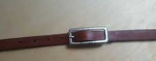 GENUINE LEATHER SKINNY BELT. FAUX ANTIQUE SILVER TONE BUCKLE. S