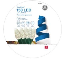 NEW - GE StayBright 150-Count 37ft White C5 LED Christmas String Lights