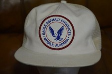 K-Products Mesh Trucker HAT Patch Snapback Cap USA White Vintage Asphalt
