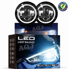 Pair Halo 7round Led Headlight Hilo Bulb For Chevy C10 C20 C30 G10 G20 K10