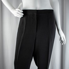 LAFAYETTE 148 New Black Roll-Up Cuffed Women Flat Dress Pants Size 16