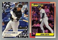2- 2025 Topps Series 1 Juan Soto: Pink Parallel 1990 Retro #T90-10, Grapefruit