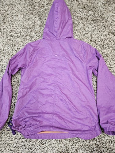 Prana Purple Anorak Windbreaker Jacket Drawstring Hood Half Zip Pullover Xsmall - Picture 7 of 8