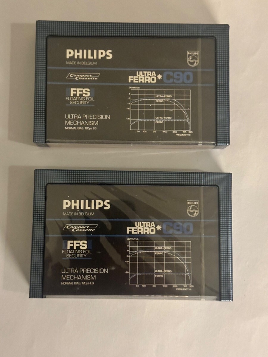 K7 AUDIO TAPE PHILIPS ULTRA FERRO C90 MADE IN BELGIUM SOUS EMBALLAGE