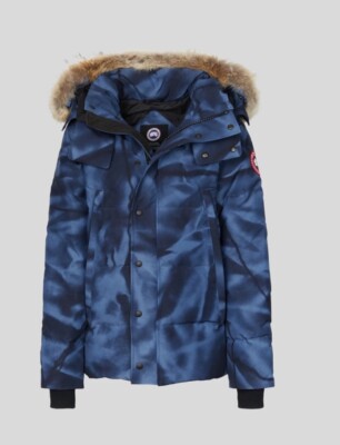 Canada Goose Wyndham Parka Heritage Blue Camo Coyote Fur Excellent