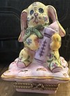 Limoges France Rcm Bunny Rabbit w/Baby Bottle Hand Painted Hinged Box