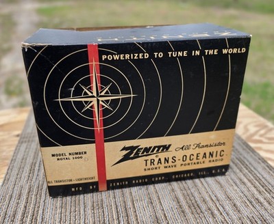 Mid-Century ZEINTH TRANS-OCEANIC Radio (SHIPPING BOX) ~ Model 1000 ~ 1957-1962 