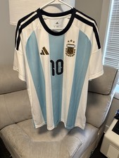 adidas Argentina Soccer Jersey Lionel Messi #10 Men’s XL White/Light Blue/Black