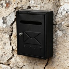Wall Mounted Lockable Mail Post Letter Box Mailbox Outdoor Gate Postbox w 2 Keys