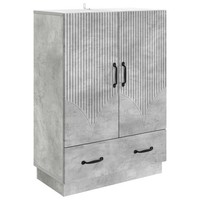 Sideboard Betongrau 66 X 34,5 X 92 Cm Holzwerkstoff Wohnzimmer