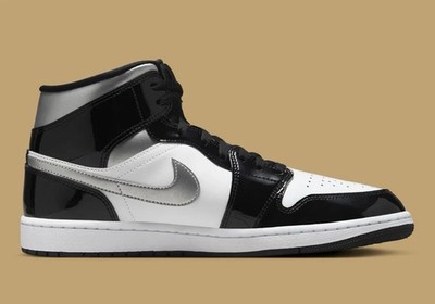 Size 10 - Air Jordan 1 SE Mid Black White Metallic Silver