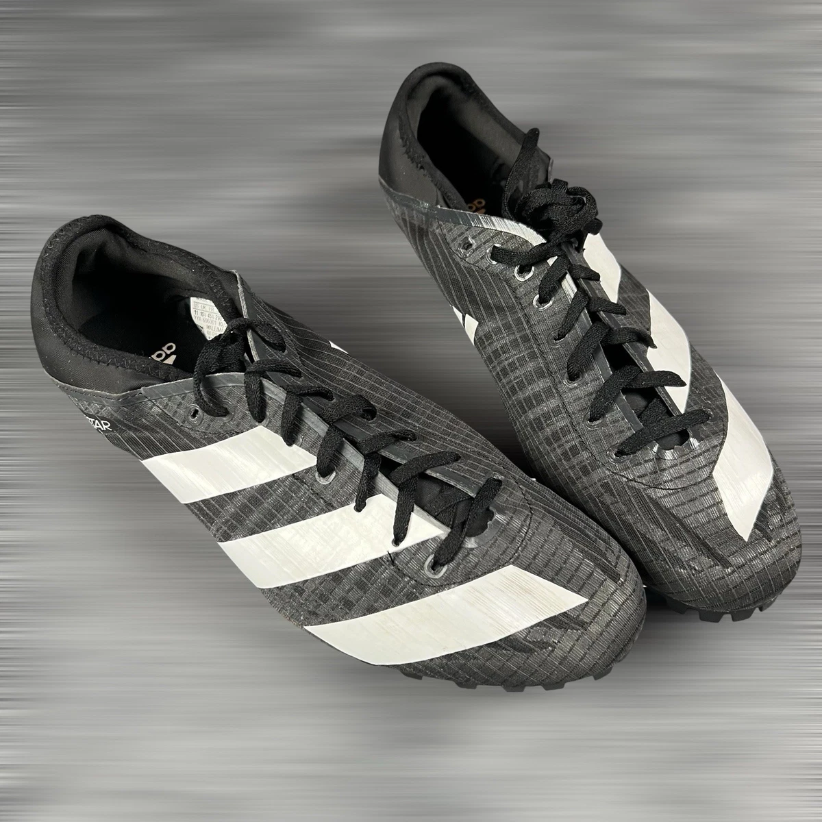 Adidas Sprintstar Running Track Shoes‎ Mens Size 12 Black Silver Sneakers adidas Unisex Sprintstar Track Spike | Marathon Sports main image 2