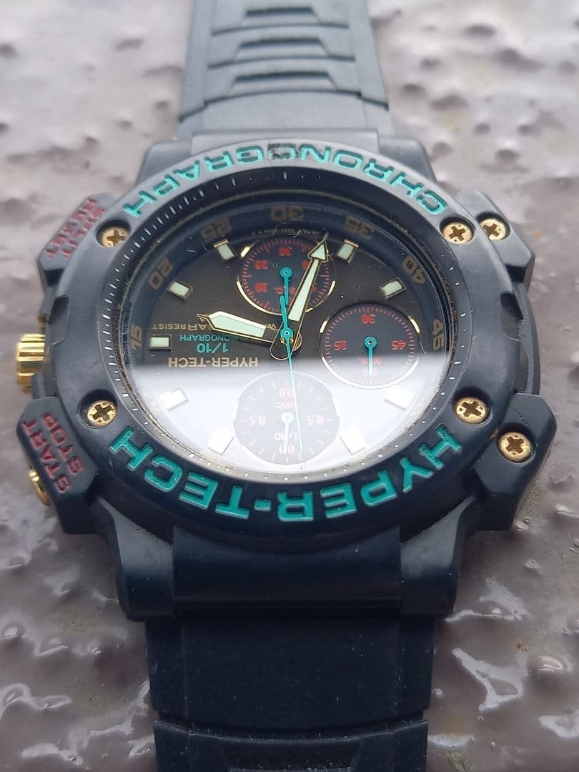 SEIKO ALBA V655-6010 HYPER-TECH CHRONOGRAPH men Qz Black Watch