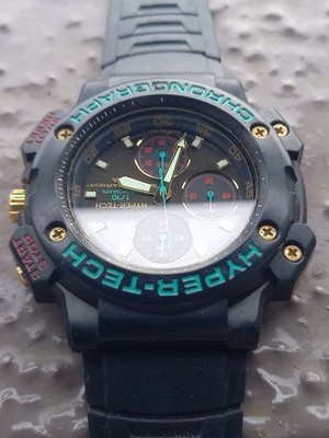 SEIKO セイコー ALBA アルバ 腕時計 SS V655-6110 SEIKO ALBA V655-6010 HYPER-TECH CHRONOGRAPH men Qz Black Watch