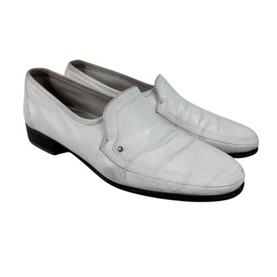 Bally Tirano IV Mens 9.5 M White Loafers Made In Switzerland Venetian
