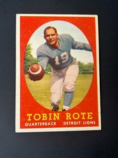 1958 Topps Football #94 Tobin Rote EX- Wrinkle Detroit Lions Rice