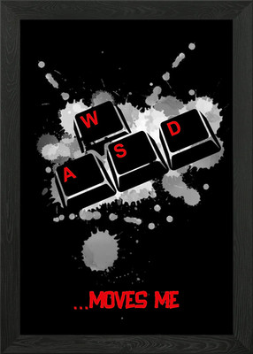 WASD Moves Me Gaming Framed Wall Art Poster Canvas Print Picture