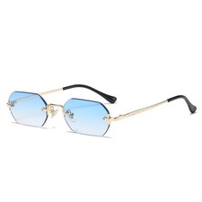 Vintage Rimless Polygon Sunglasses UV400 Trendy Small Frame Fashion Shades