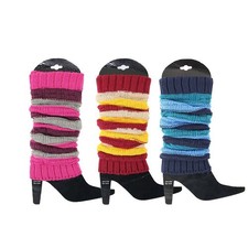 3 Pack Women's Fall Winter Warm Colorful Striped Multicolor Knit Leg Warmers ...
