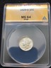 1929‑D Mercury Dime – ANACS MS64 FSB – Full Split Bands – Yellow Label Mercury