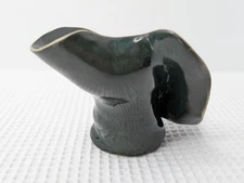 Pottery Vase Sculpture Studio Art Decor Unusual Maker Mark Green Black Speckles