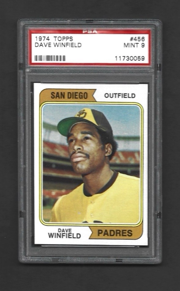 1974 TOPPS #456 DAVE WINFIELD ROOKIE CARD PSA 9 MINT