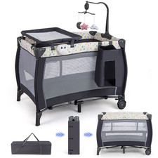 3 in 1 Baby Activity Center Foldable Pack and Play with Diaper Changing Table
