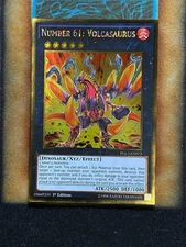Yugioh Number 61: Volcasaurus PGL3-EN073 Gold Rare 1st Ed NM