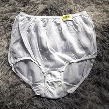 Shiny Nylon Cotillion Granny Panties Size 6 White NWT Cotton Gusset