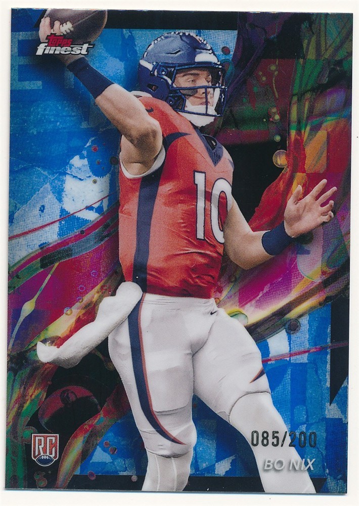 BO NIX 2024 TOPPS FINEST #63 RC ROOKIE BLUE REFRACTOR BRONCOS MINT SP #085/200