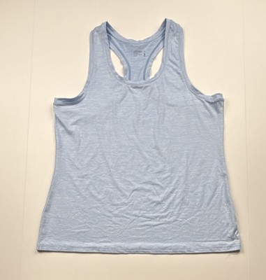 Jockey Women's Activewear Performance Racerback Blue Heather Tank Top Large