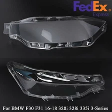 Pair LED Headlight Headlamp Lens Cover Fits BMW F30 F31 3 Series 2016-18 US Ship