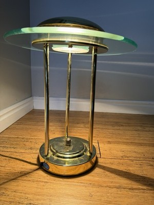 Kovacs Sonneman Robert Sonneman Iconic UFO Green Tint MCM Saucer Table Lamp Desk