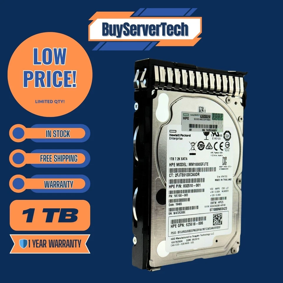 HP 655710-B21 1TB 7200RPM 2.5" SATA 6Gbps HDD | 656108-001 | 0 Hours | 1 Year wr - Image 4 of 4