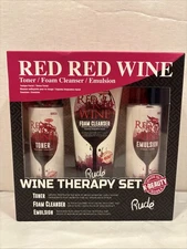 Rude Red Wine Therapy Set Toner Foam Cleanser Emulsion Vegan Korean Skincare New