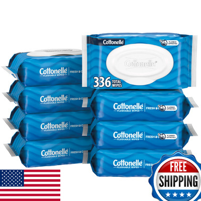 Cottonelle Fresh Feel Flushable Wet Wipes, 8x42ct, Septic-Safe