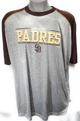 Mens MLB Fanatics San Diego Padres Baseball Grey Poly Big & Tall Tee T-Shirt