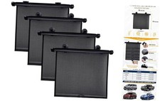 Car Window Shades 4 Pack  Retractable Roller Sunshade for 4 Pack Medium